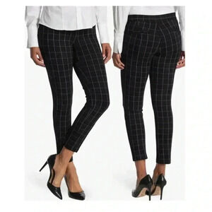🆕 ANN TAYLOR FACTORY Black Windowpane Ankle Skinny Pants 2P🆕